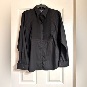 Ralph Lauren black tuxedo button down size L